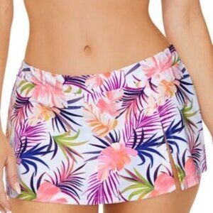 Island Escape Tropical Swim Skirt Size 14 – Lux White Floral Print